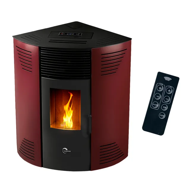 Estufa de pellets de esquina Iseos 12,2 kW Burdeos Sannover